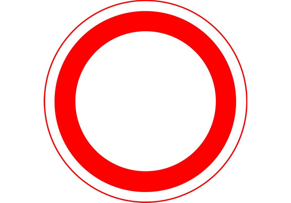 Как должен располагаться дорожный знак Въезд запрещен?
