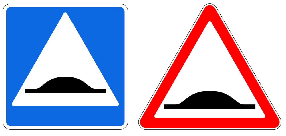 Знак с перечеркнутой палкой на синем фоне